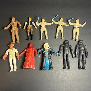 Vintage 1993 Lot of 10 LFL Star Wars Bendems Chewbacca, Han Solo, Luke, Ackbar